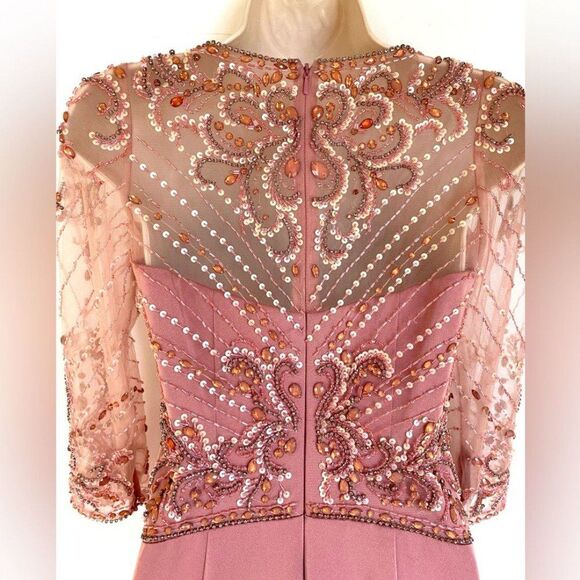 Marsoni Beaded V Neck Maxi Formal Dress 4 - Picture 4 of 13